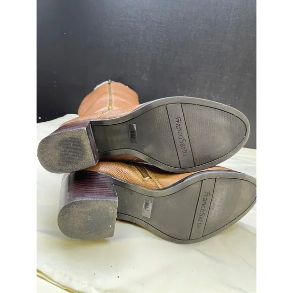 Franco Sarto Womens Brown Pebbled Leather Heeled Boots Size 8M SKU 6723 - Picture 5 of 9